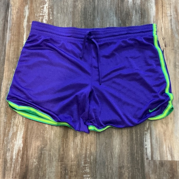 Nike Pants - Nike Purple Athletic Shorts with Green Accents